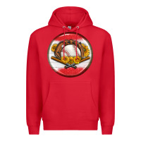 Red baseball with sunflower round earrings Premium Hoodie - BundleAndBundleShop