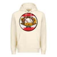 Sandshell baseball with sunflower round earrings Premium Hoodie - BundleAndBundleShop