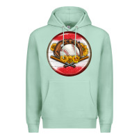 Seafoam baseball with sunflower round earrings Premium Hoodie - BundleAndBundleShop