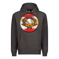 Smoke baseball with sunflower round earrings Premium Hoodie - BundleAndBundleShop