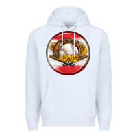 White baseball with sunflower round earrings Premium Hoodie - BundleAndBundleShop