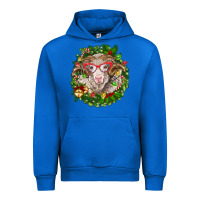 Cobalt Christmas merino Urban Hoodie - BarkalooDesign