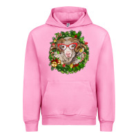 Fuchsia Pink Christmas merino Urban Hoodie - BarkalooDesign
