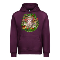 Mauve Wine Christmas merino Urban Hoodie - BarkalooDesign
