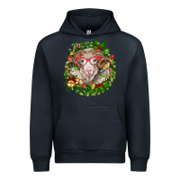 Navy Christmas merino Urban Hoodie - BarkalooDesign