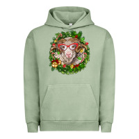 Pigment Oil Green Christmas merino Urban Hoodie - BarkalooDesign