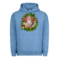 Pigment Pebble Blue Christmas merino Urban Hoodie - BarkalooDesign