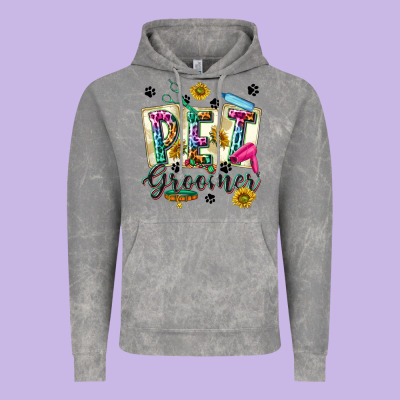 Western Pet Groomer Vintage Hoodie Designed By Texasbilliewilder