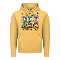 Vintage Mustard Western Pet Groomer Vintage Hoodie - texasbilliewilder