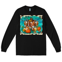 Black fall longhorn cows Long Sleeve Tee - RanaPortraitStore