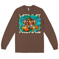 Chestnut fall longhorn cows Long Sleeve Tee - RanaPortraitStore