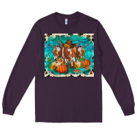 Plum fall longhorn cows Long Sleeve Tee - RanaPortraitStore