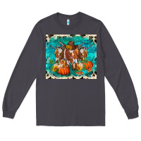 Smoke fall longhorn cows Long Sleeve Tee - RanaPortraitStore