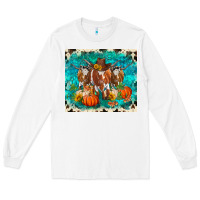 White fall longhorn cows Long Sleeve Tee - RanaPortraitStore
