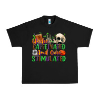 Black Under Caffeinated and Over Stimulated Urban Heavy Tee - texasbilliewilder