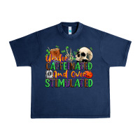 Navy Under Caffeinated and Over Stimulated Urban Heavy Tee - texasbilliewilder
