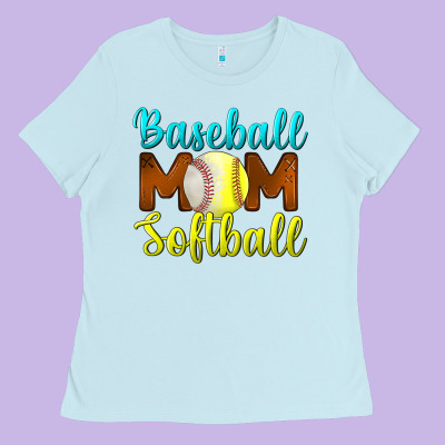 Baseball Mom Softball Ladies Tee Designed By Bundleandbundleshop