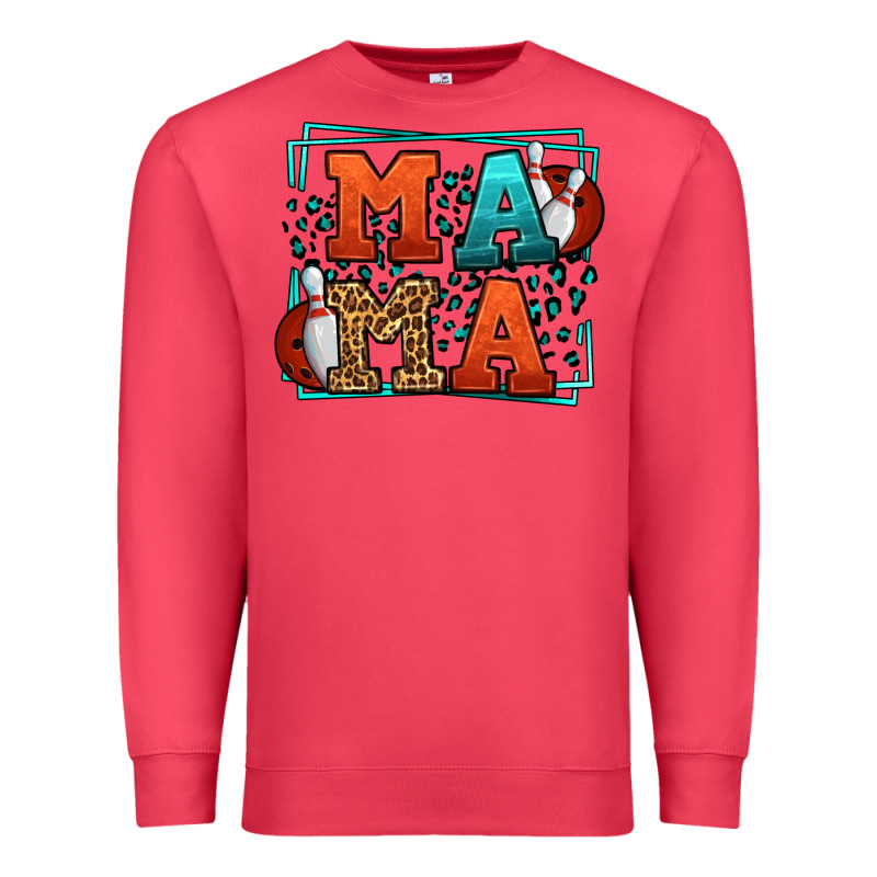 Bowling Mama Leopard Frame Mother's Day Premium Sweatshirt by LillyAllenDesigns | Teevron