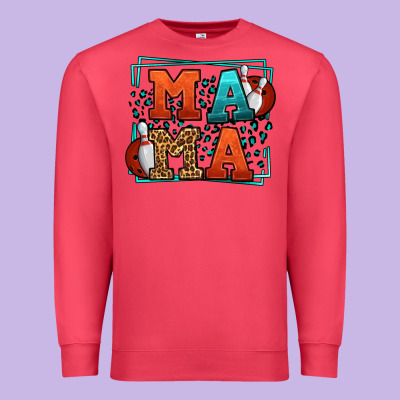 Bowling Mama Leopard Frame Mother's Day Premium Sweatshirt Designed By Lillyallendesigns