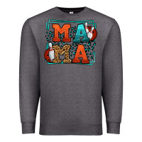 Charcoal Heather Bowling mama leopard frame Mother's Day Premium Sweatshirt - LillyAllenDesigns