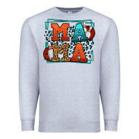 Heather Grey Bowling mama leopard frame Mother's Day Premium Sweatshirt - LillyAllenDesigns