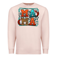 Pale Pink Bowling mama leopard frame Mother's Day Premium Sweatshirt - LillyAllenDesigns