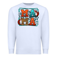 White Bowling mama leopard frame Mother's Day Premium Sweatshirt - LillyAllenDesigns