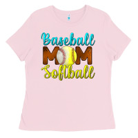 Bubblegum Pink Baseball Mom Softball Ladies Tee - BundleAndBundleShop