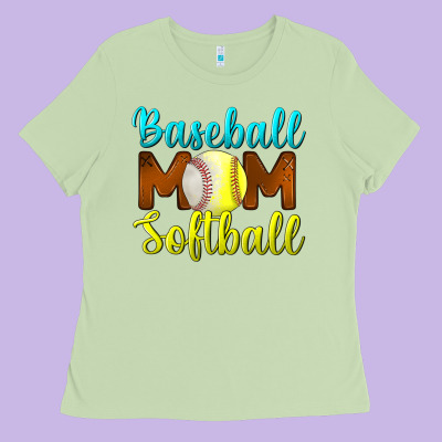 Baseball Mom Softball Ladies Tee Designed By Bundleandbundleshop