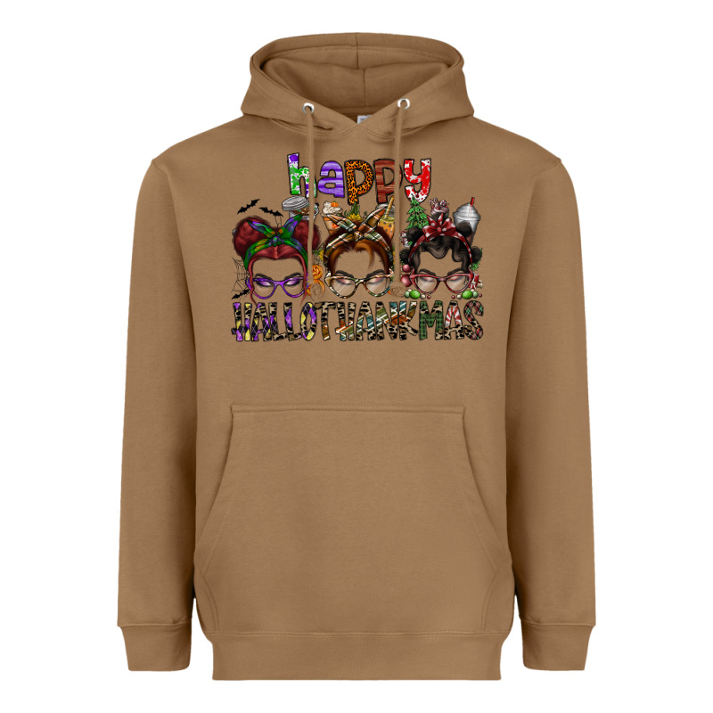 Happy Hallothanksmas Heavyweight Hoodie by SublimationCraftShop | Teevron