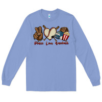 Colony Blue Peace love Baseball Long Sleeve Tee - HowdyJamesFarm
