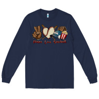 Navy Peace love Baseball Long Sleeve Tee - HowdyJamesFarm