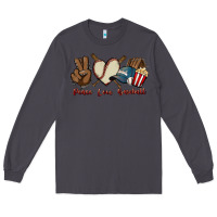 Smoke Peace love Baseball Long Sleeve Tee - HowdyJamesFarm