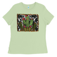 Matcha aztec cowhide cacti Ladies Tee - RanaPortraitStore