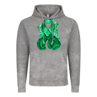 Cloud Rock Emerald green ribbon Liver Cancer boxing gloves Vintage Hoodie - NancyCooperArtShop