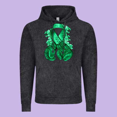 Emerald Green Ribbon Liver Cancer Boxing Gloves Vintage Hoodie Designed By Nancycooperartshop