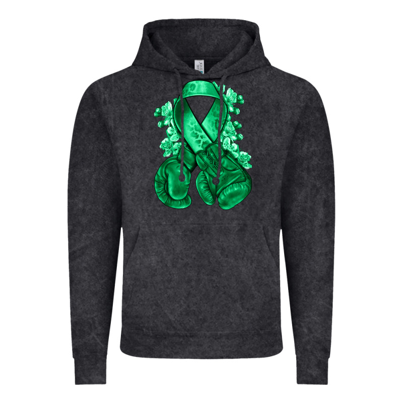 Emerald Green Ribbon Liver Cancer Boxing Gloves Vintage Hoodie by NancyCooperArtShop | Teevron
