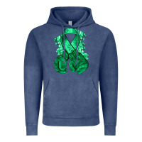 Vintage Denim Emerald green ribbon Liver Cancer boxing gloves Vintage Hoodie - NancyCooperArtShop