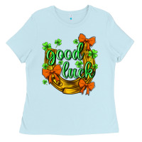Baby Blue St.Patrick's Good Luck Ladies Tee - BundleAndBundleShop
