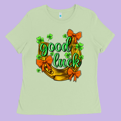 St.patrick's Good Luck Ladies Tee Designed By Bundleandbundleshop