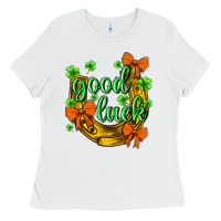 White St.Patrick's Good Luck Ladies Tee - BundleAndBundleShop