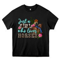 Just A Girl Who Loves Horses Heavy Core Tee | Teevron