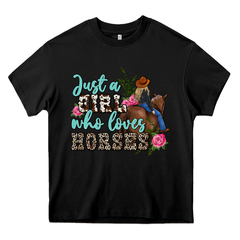 Just A Girl Who Loves Horses Heavy Core Tee by MaliasSmallBusiness | Teevron
