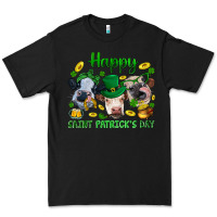 Black Happy Saint Patrick'S Day With Clover Premium Tee - BundleAndBundleShop