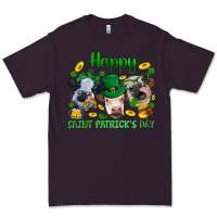 Plum Happy Saint Patrick'S Day With Clover Premium Tee - BundleAndBundleShop