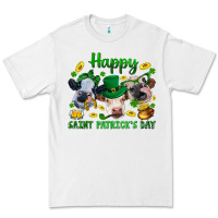 White Happy Saint Patrick'S Day With Clover Premium Tee - BundleAndBundleShop