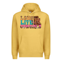 Antique Gold Western Long Live Cowgirls With Roses Premium Hoodie - BundleAndBundleShop