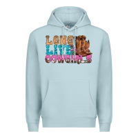 Blue Mist Western Long Live Cowgirls With Roses Premium Hoodie - BundleAndBundleShop