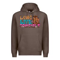 Coffee Western Long Live Cowgirls With Roses Premium Hoodie - BundleAndBundleShop