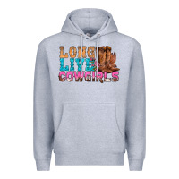 Heather Grey Western Long Live Cowgirls With Roses Premium Hoodie - BundleAndBundleShop